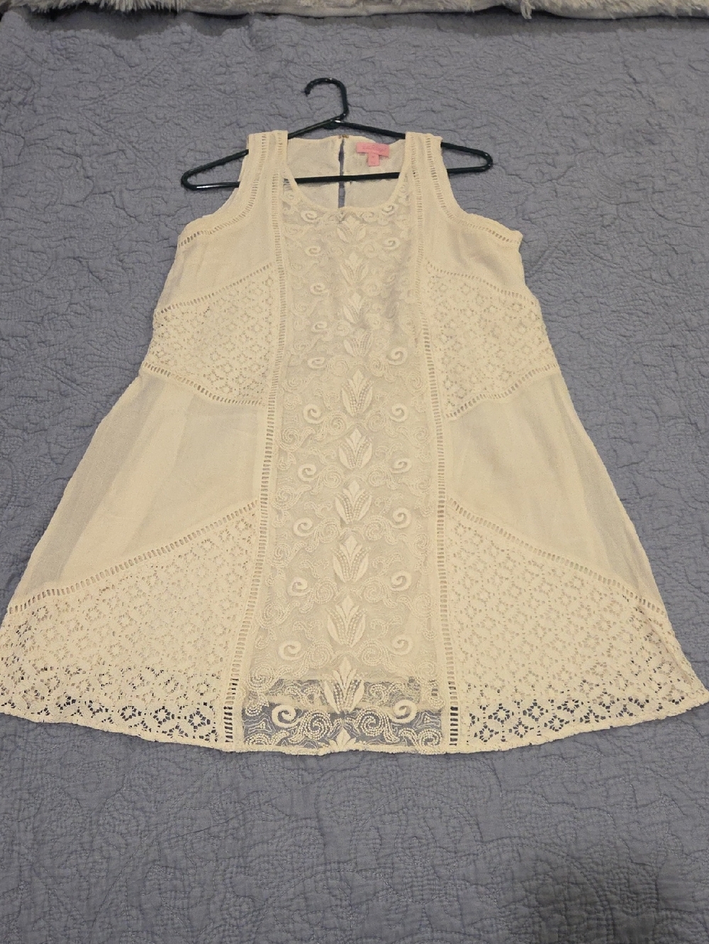 Lilly Pulitzer "Ginny" White Lace Shift Dress Size M! - Picture 3 of 11